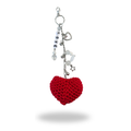 Red heart keychain - Silver