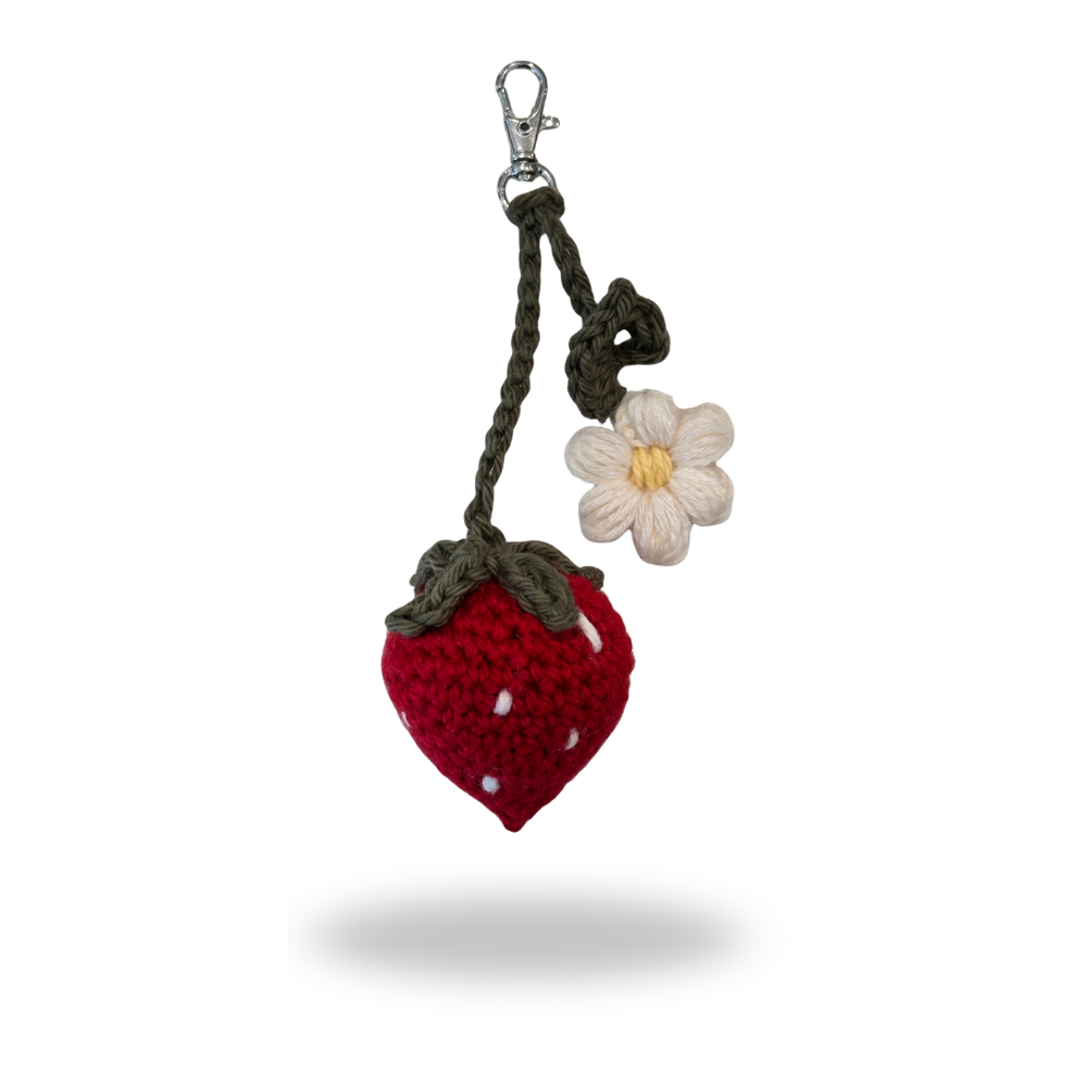 Strawberry Flower Keychain