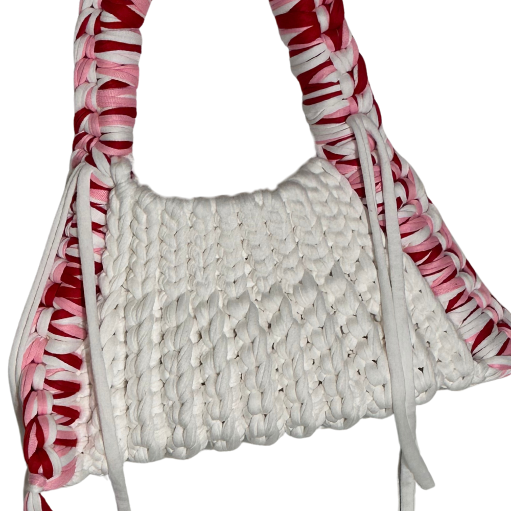 Kala Bag - White - Pink & Red