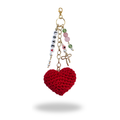 Red heart keychain - Gold