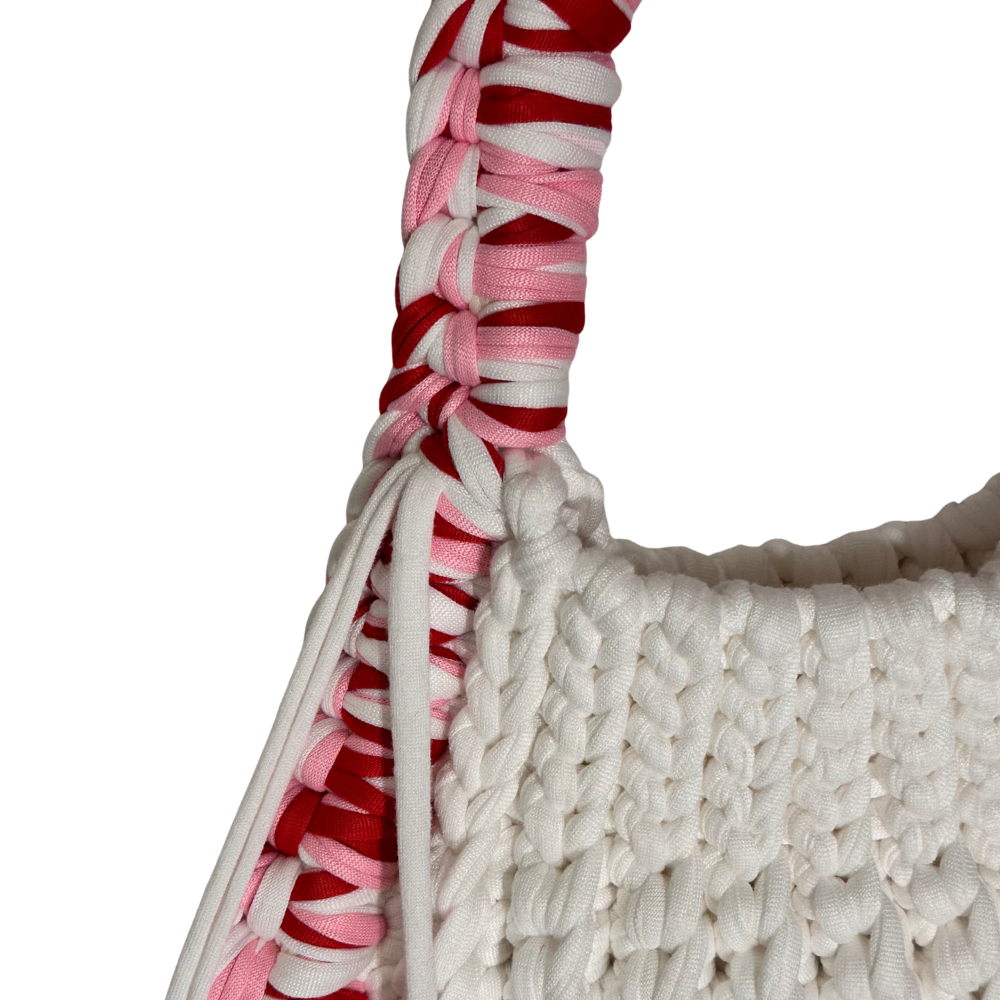 Kala Bag - White - Pink & Red