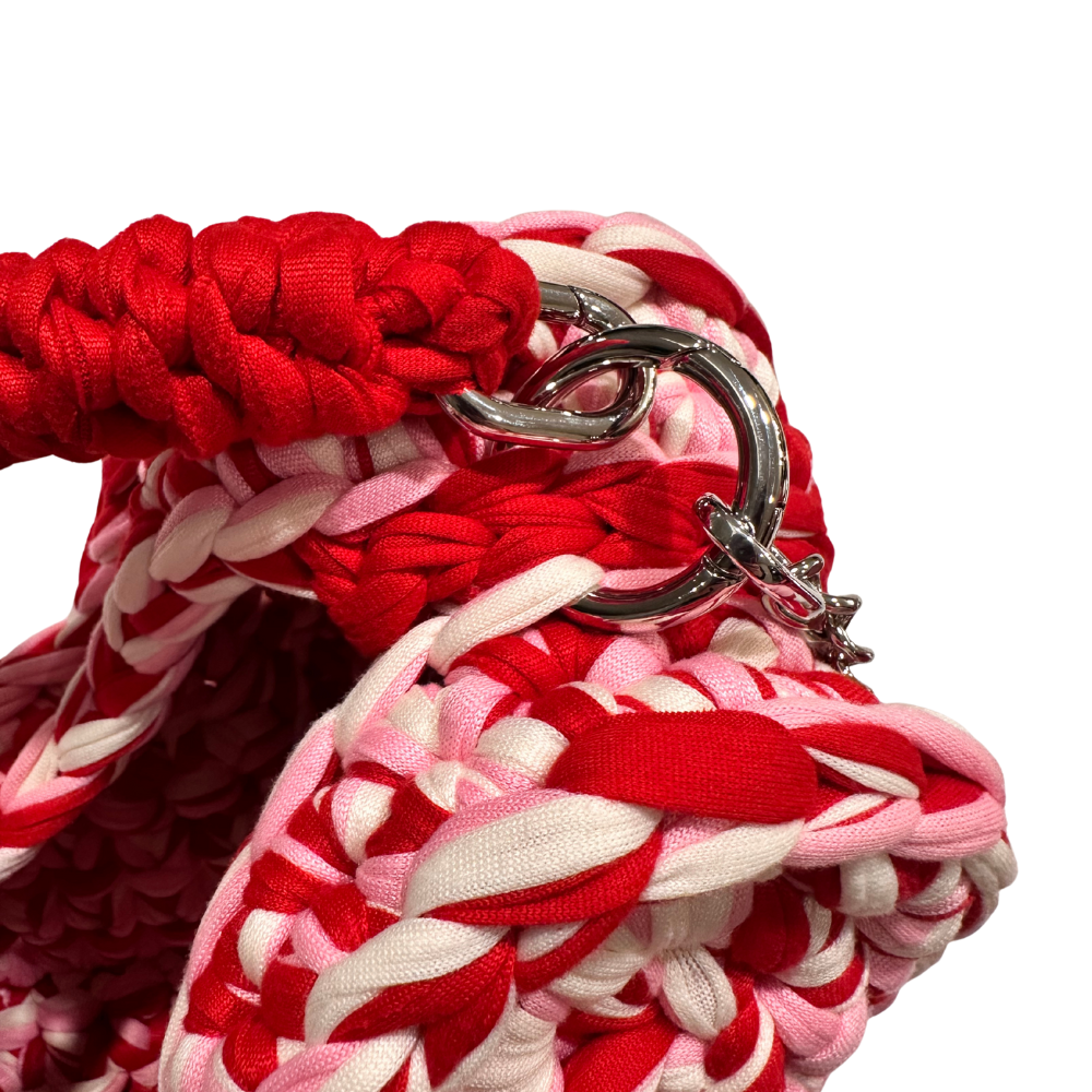 Heart Bag - White, Pink, Red - w/ Matching Flower