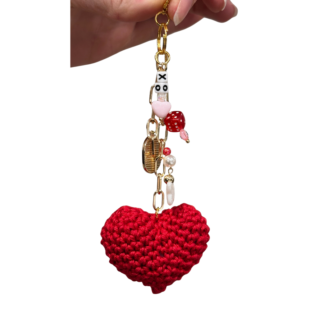 Red Heart Keychain - gold