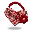 Heart Bag - White, Pink, Red - w/ Matching Flower